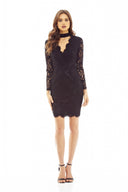 Black  Bodycon Dress with Lace Choker Detail