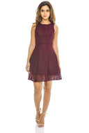 Wine Ladder Detail Skater  Dress